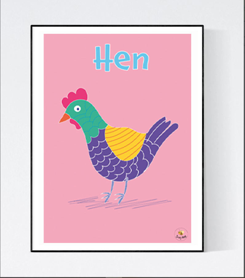 Tilly the Hen- Children's Wall Art