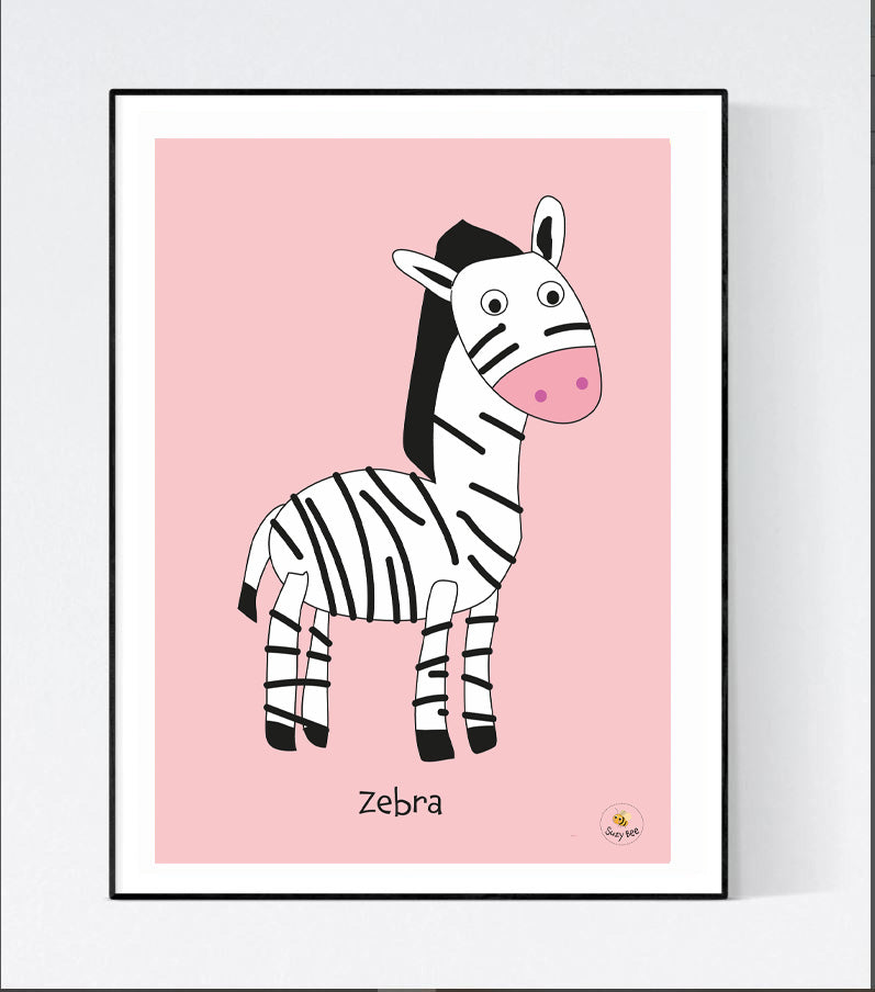 Cute Zebra - Children's Wall Art