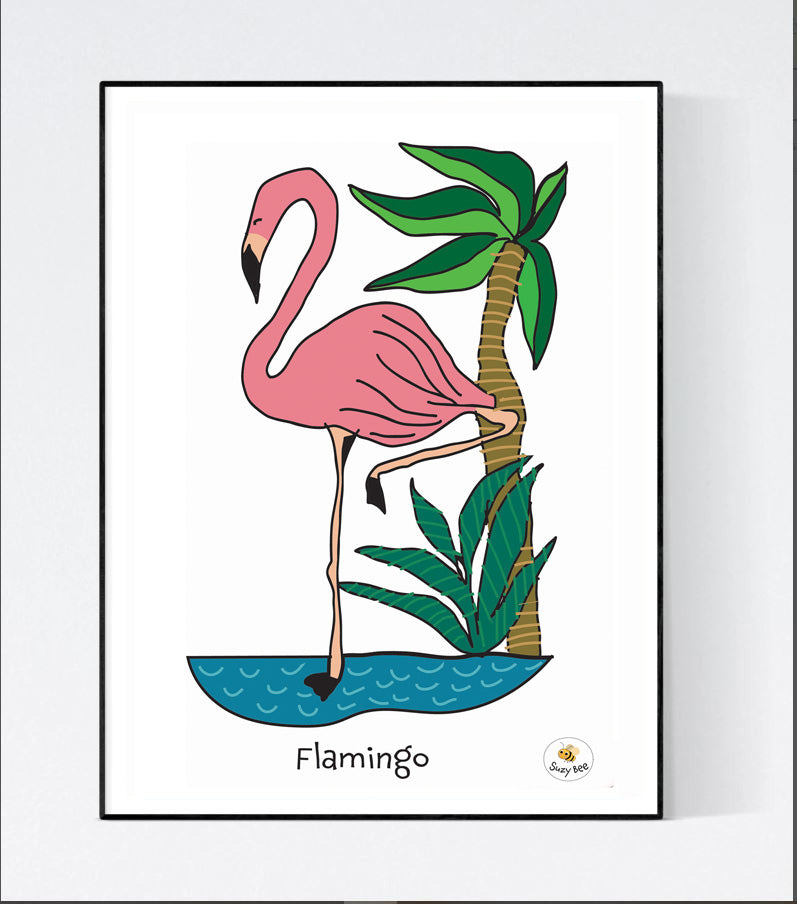 Pink Flamingo - Children's Wall Art