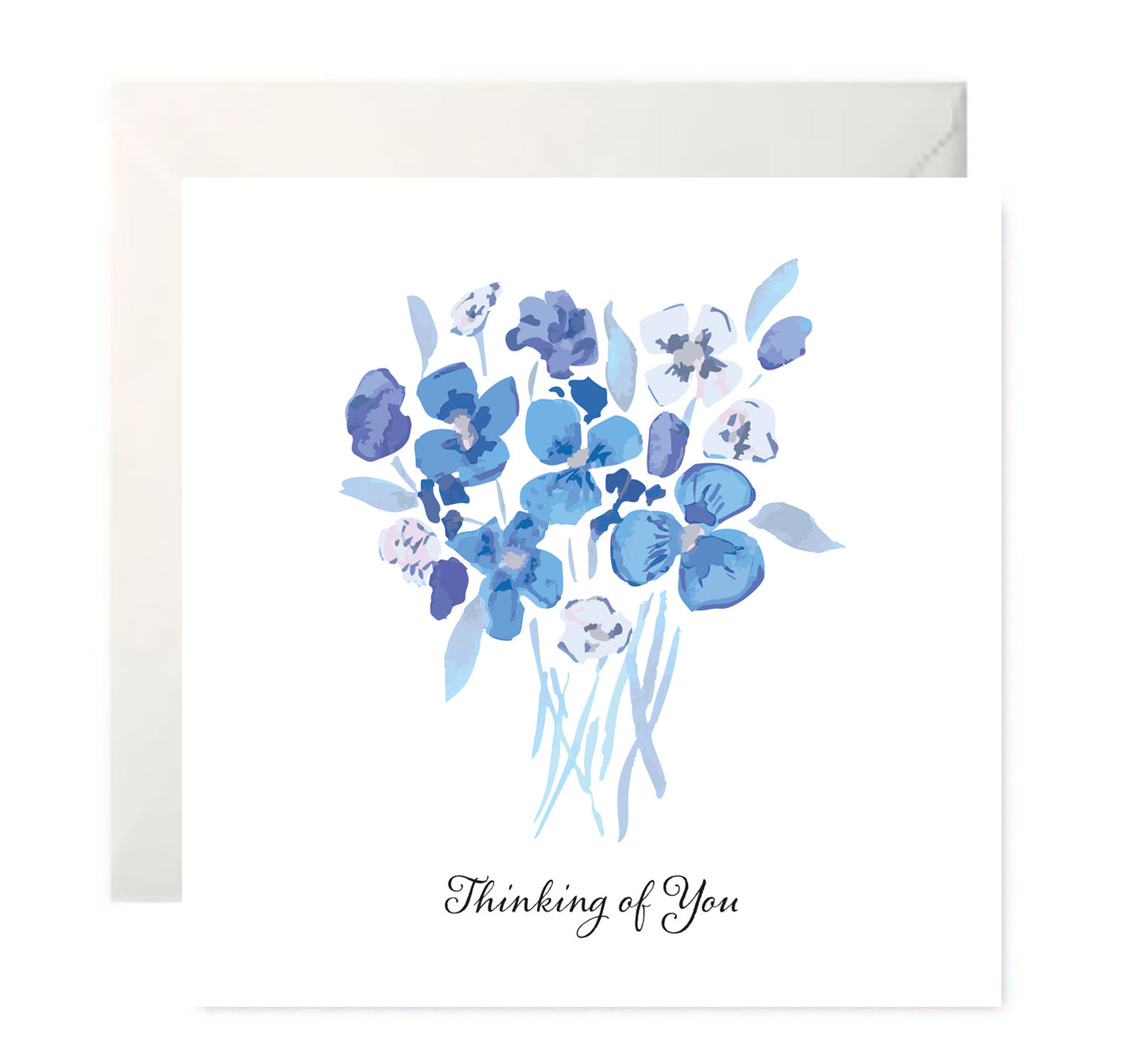 Blue Pansies - Thinking of You Card