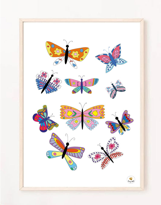 Butterflies - A collection of 10- Children's Wall Art