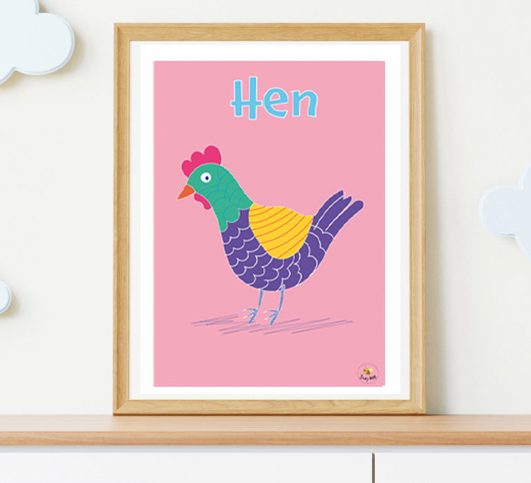 Tilly the Hen- Children's Wall Art