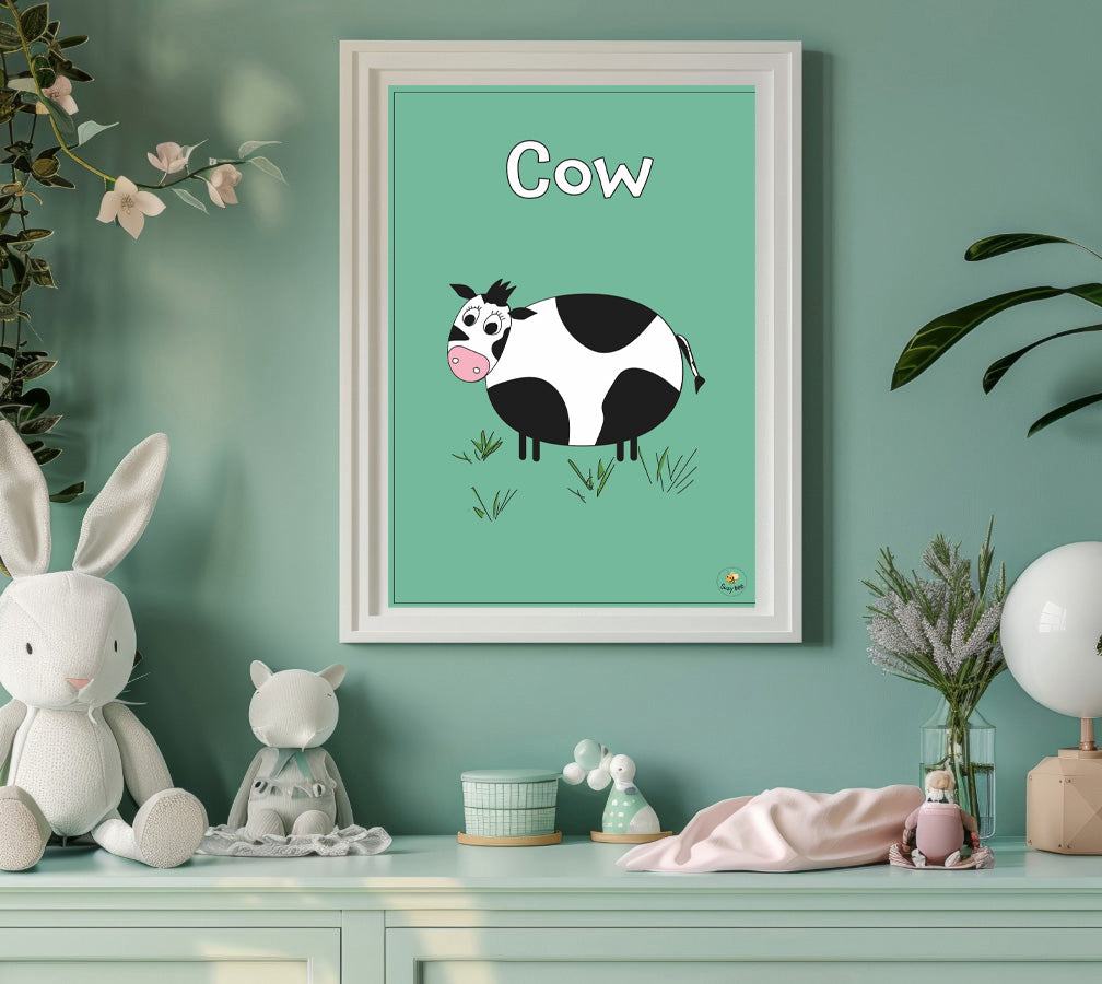 Cute Cow- Children's Wall Art