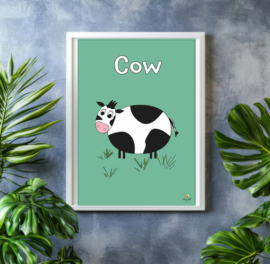 Cute Cow- Children's Wall Art