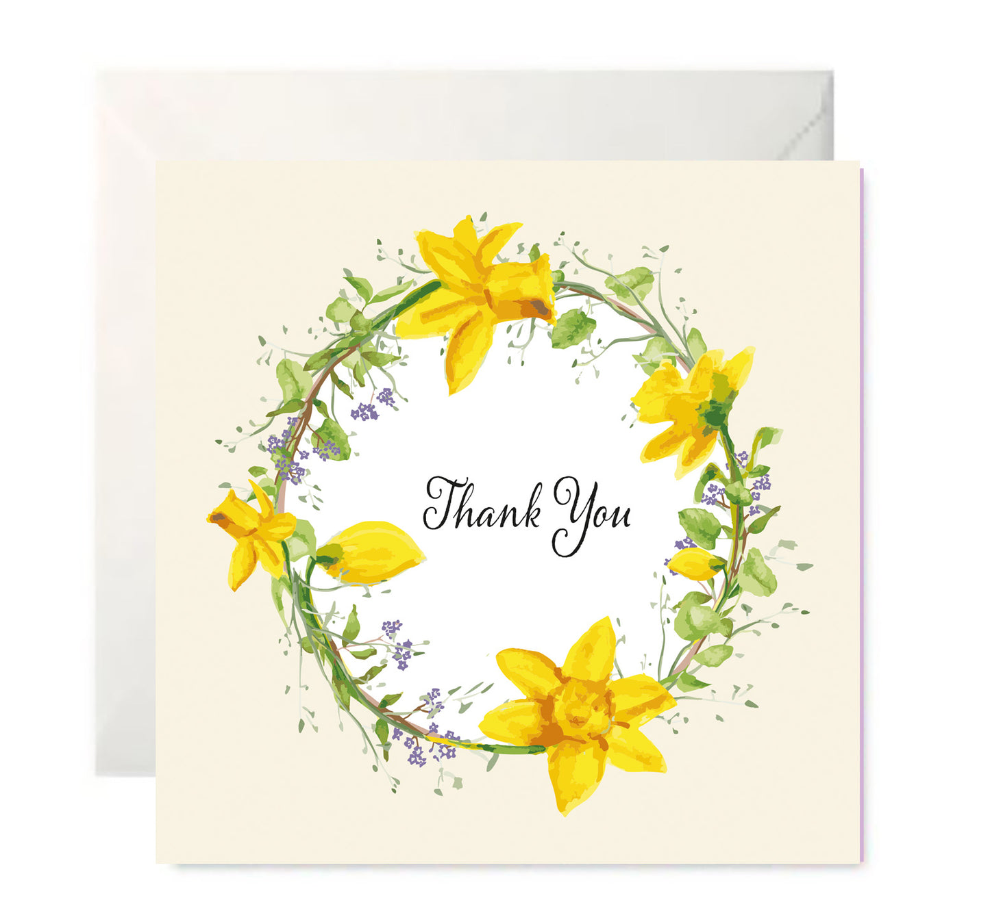 Daffodil Wreath- ThankYou - Sentiment Card