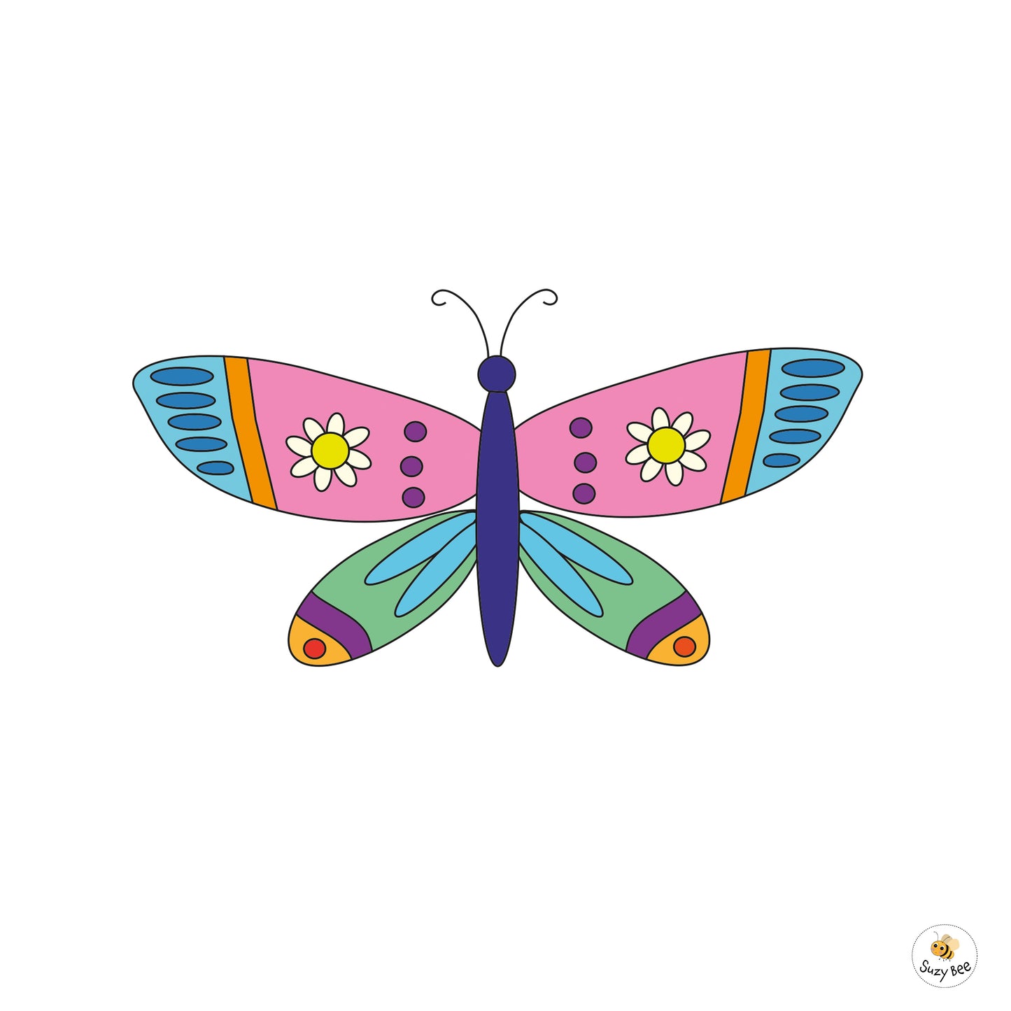Butterfly - Daisy Wings- Children's Wall Art