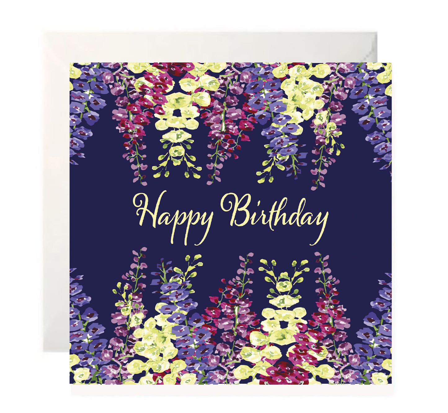 Delphiniums- Happy Birthday Card