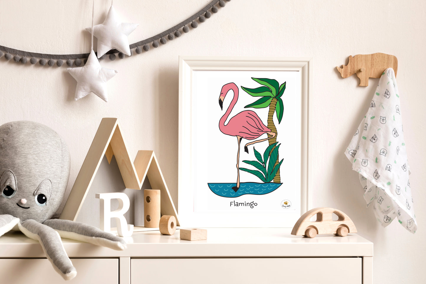 Pink Flamingo - Children's Wall Art
