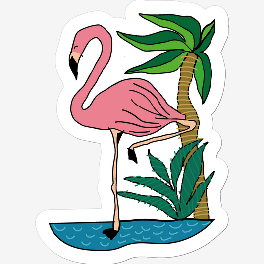 Flamingo Vinyl Sticker - Jungle Animals