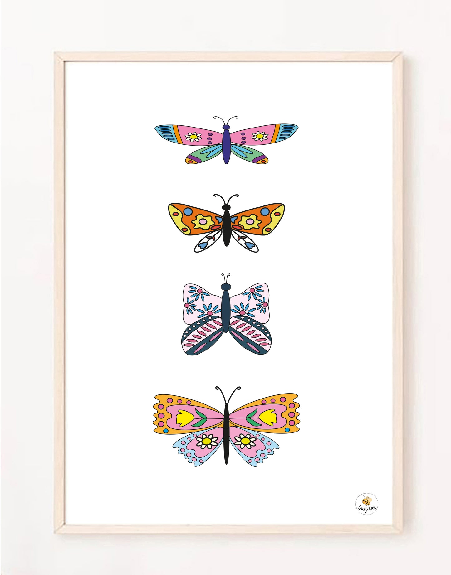 Floral Butterflies 4 - Children's Wall Art