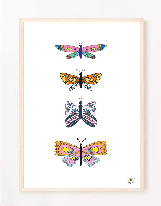Floral Butterflies 4 - Children's Wall Art