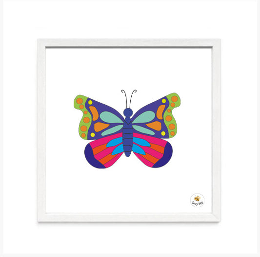 Butterfly - Candy Stripe - Children's Wall Art