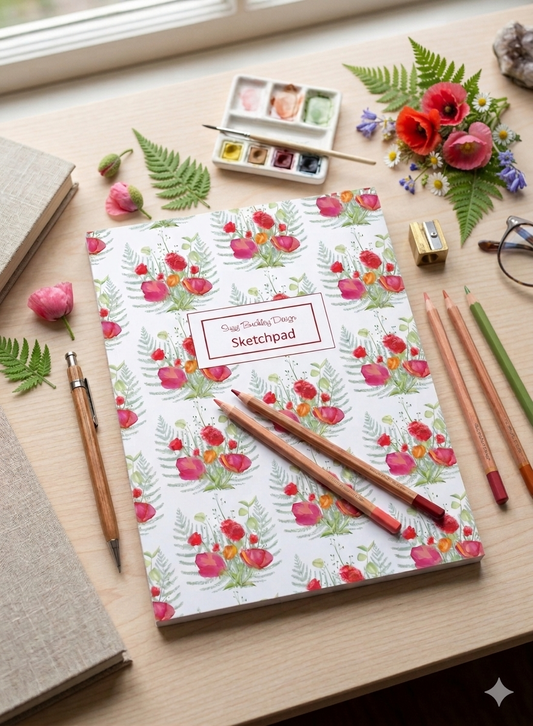 Carnation | January Birth flower | Hardback Sketchbook | 120 Pages | 160gsm