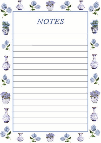 Chinoiserie Vases & Hydrangea A5 Memo Pad