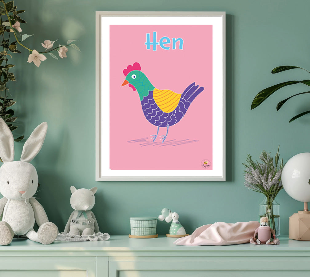 Tilly the Hen- Children's Wall Art