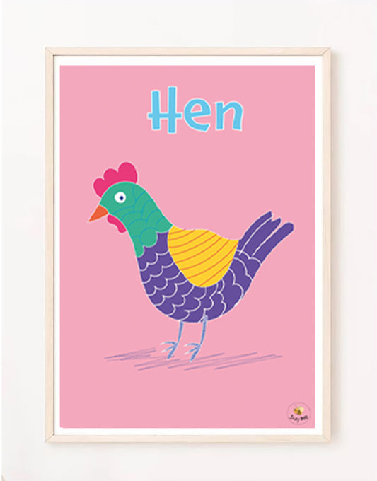 Tilly the Hen- Children's Wall Art