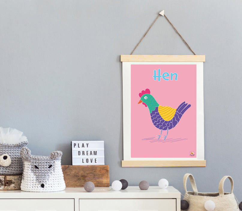 Tilly the Hen- Children's Wall Art