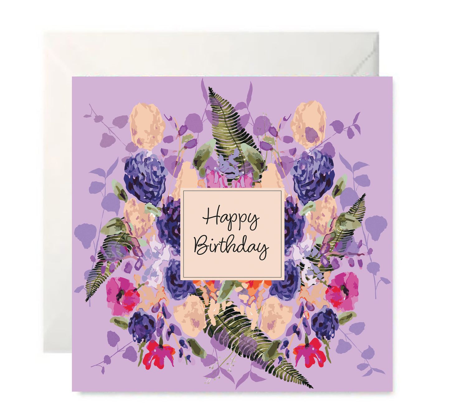 Hydrangea Wreath - II - Happy Birthday Card