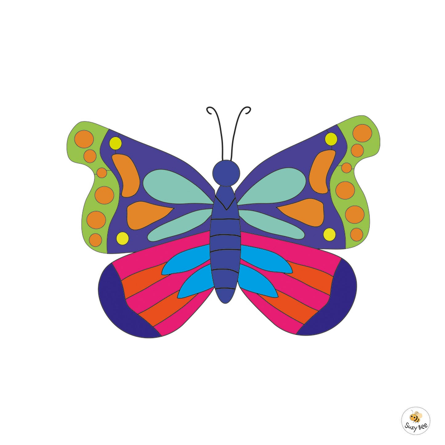 Butterfly - Candy Stripe - Children's Wall Art