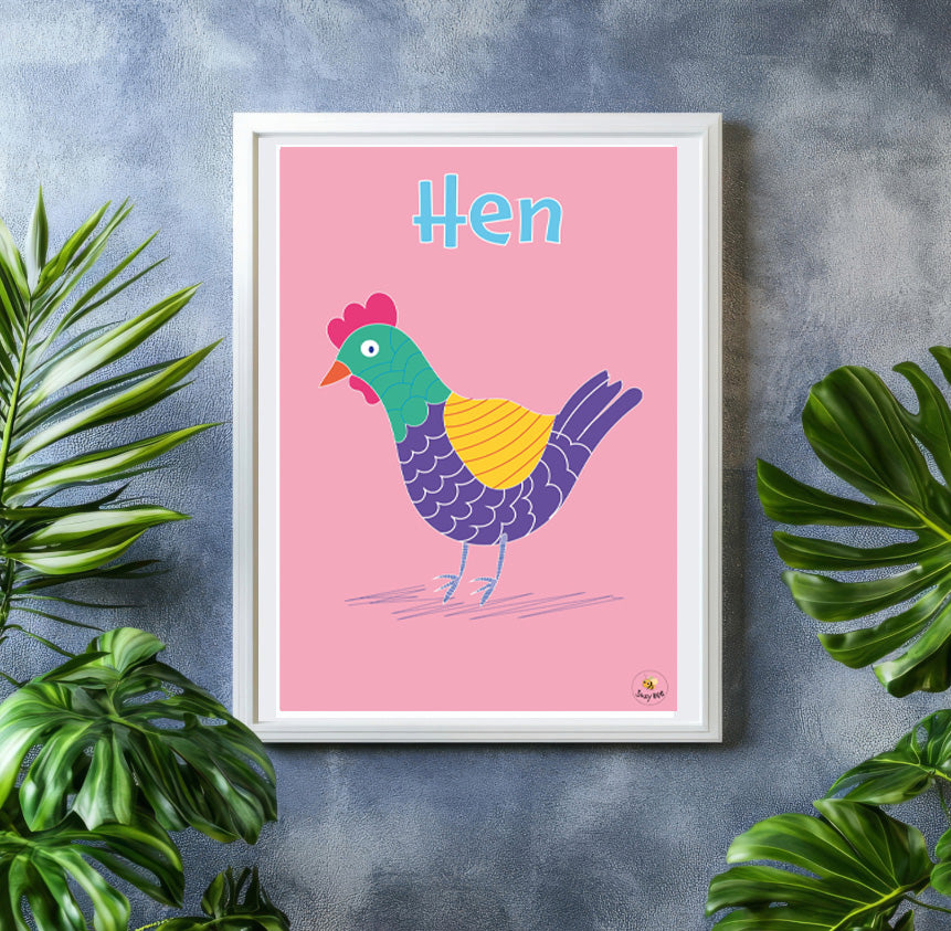 Tilly the Hen- Children's Wall Art
