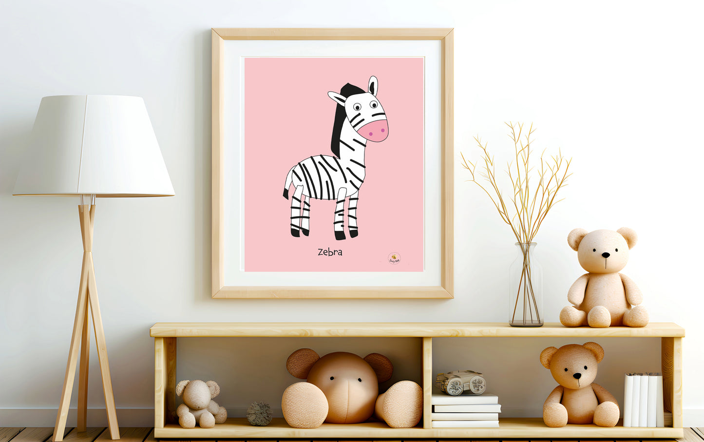 Cute Zebra - Children's Wall Art