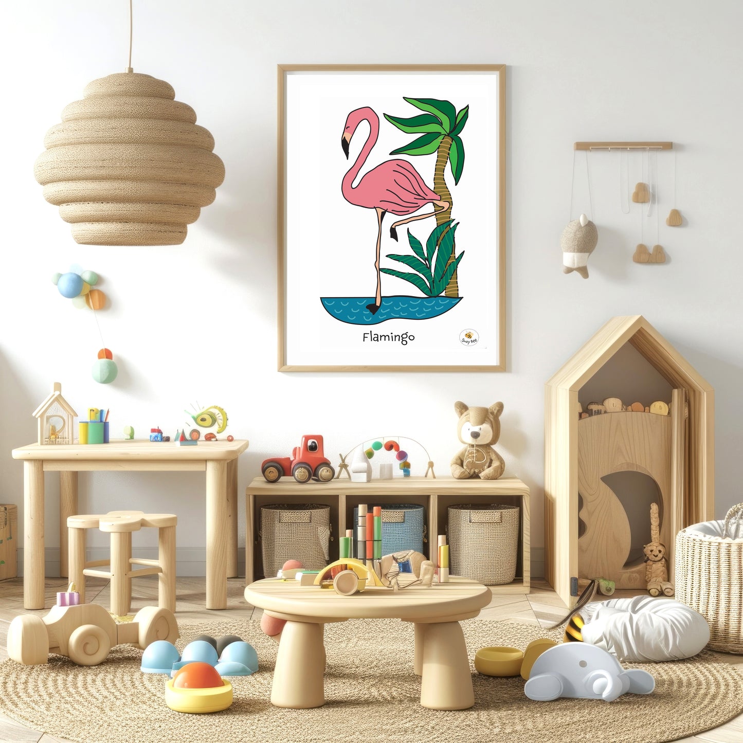 Pink Flamingo - Children's Wall Art