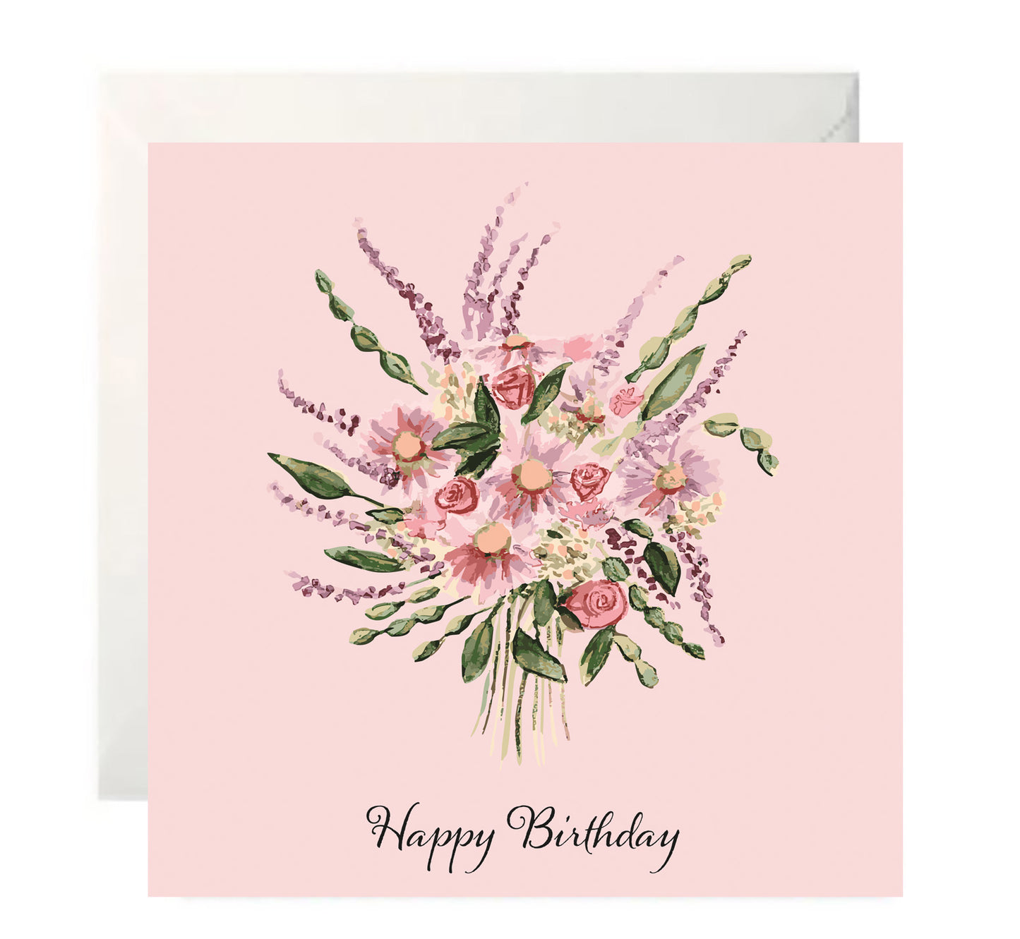 Pink Bouquet - Birthday Card