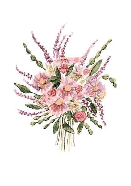 Pink Bouquet - Watercolour Art Print