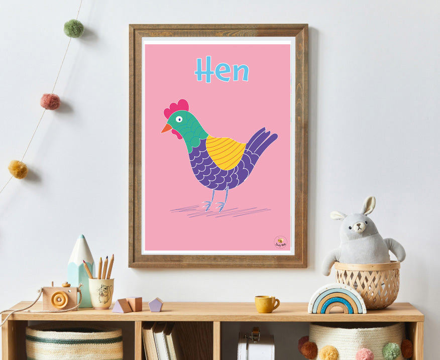 Tilly the Hen- Children's Wall Art