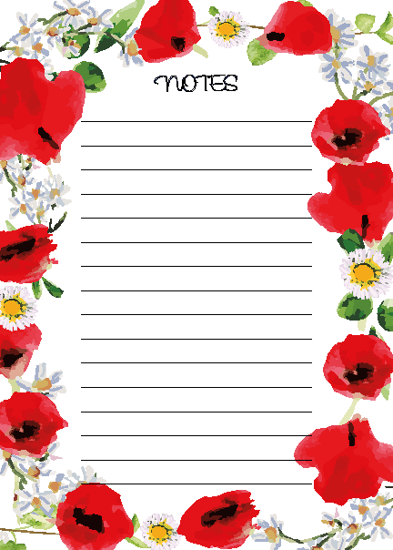 Poppy - August Birthflower - A5 Memo Pad