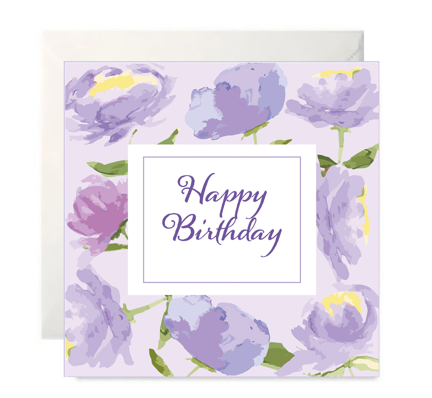 Purple Peony - Birthday Card