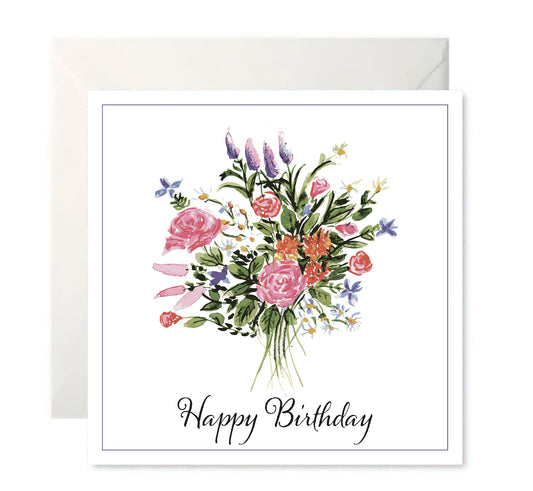 Rose Bouquet- Happy Birthday Card