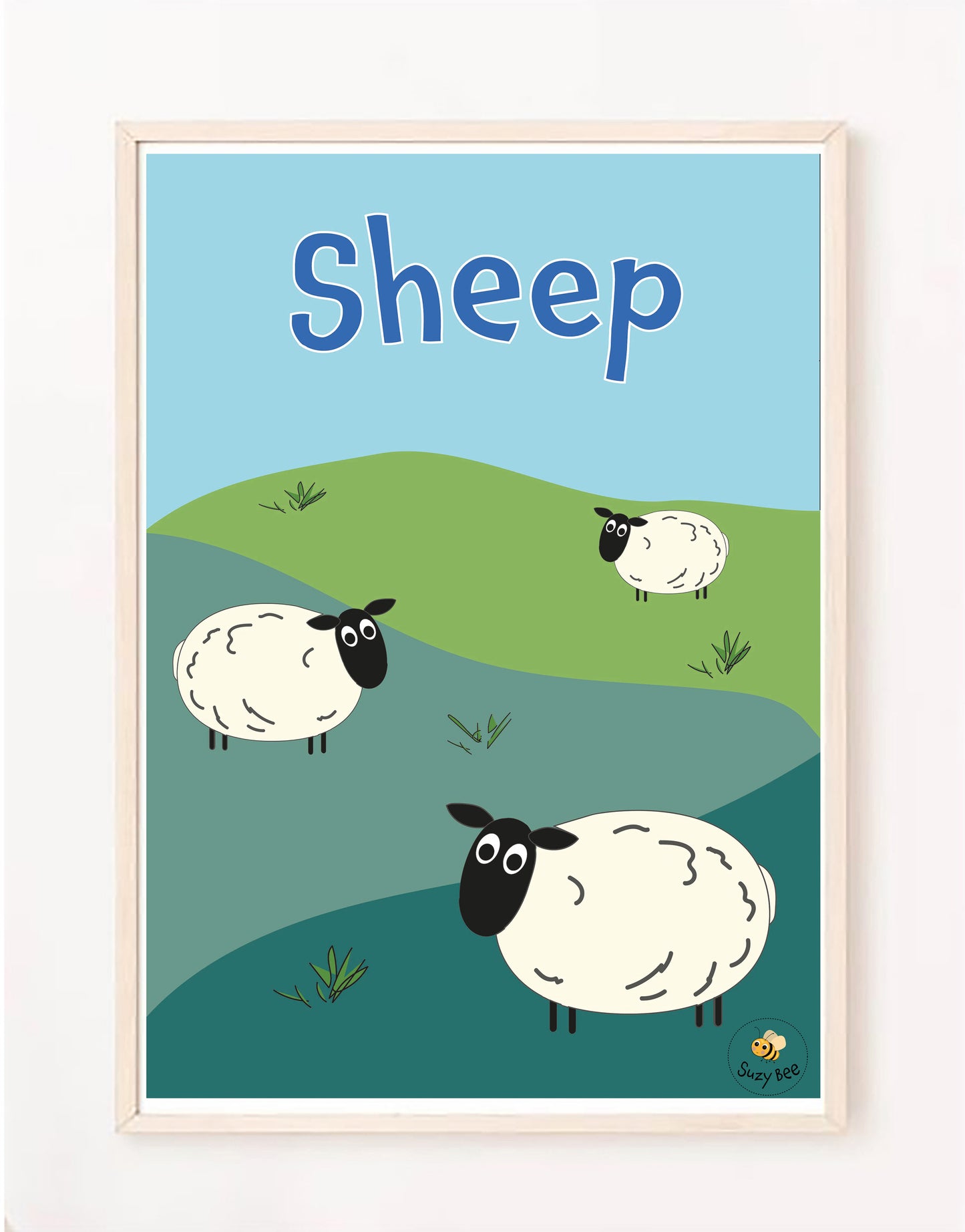 Set of Three- Cow| Farm |Sheep - Farm Themed Prints - Children's Wall Art