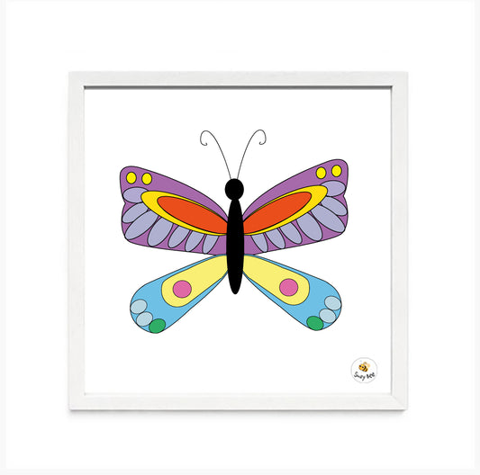 Butterfly -Pink Dot Print Wings- Children's Wall Art