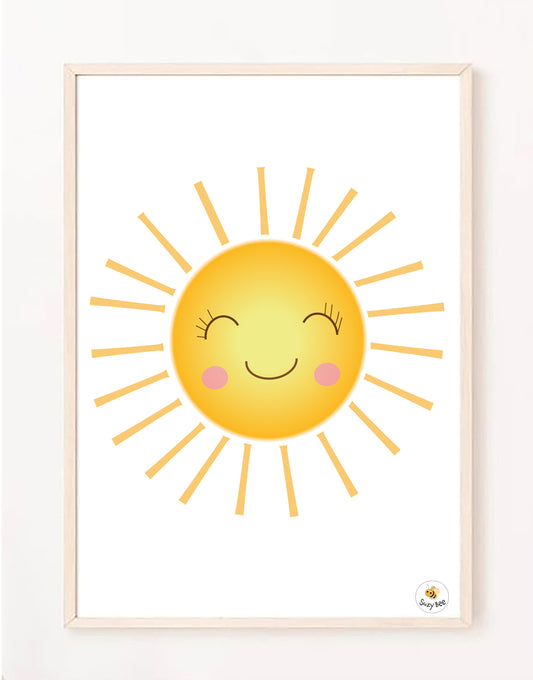 Smiley Sun Print - Children's Wall Art