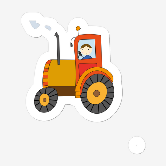 Cute Tractor Vinyl Sticker