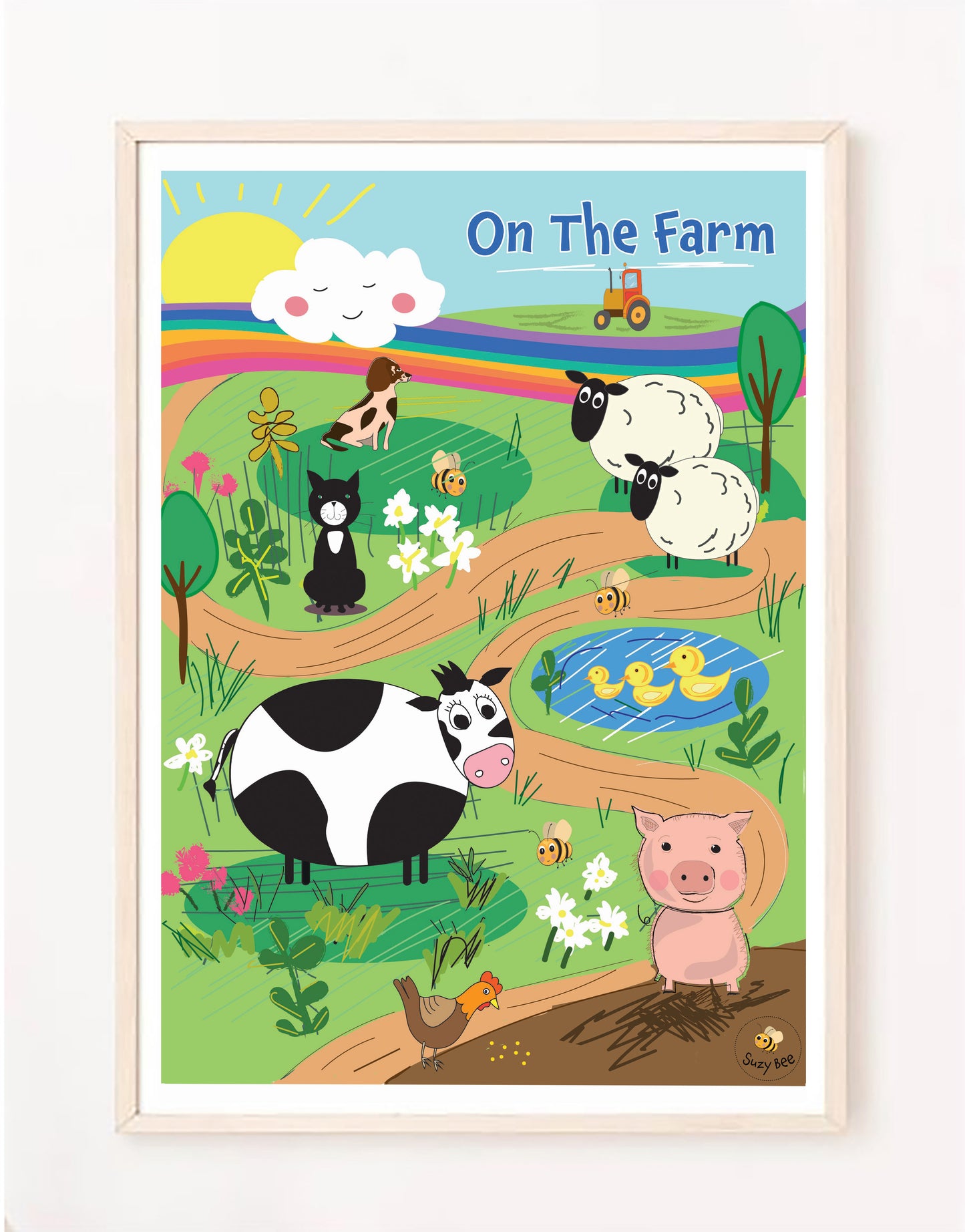 Set of Three- Cow| Farm |Sheep - Farm Themed Prints - Children's Wall Art
