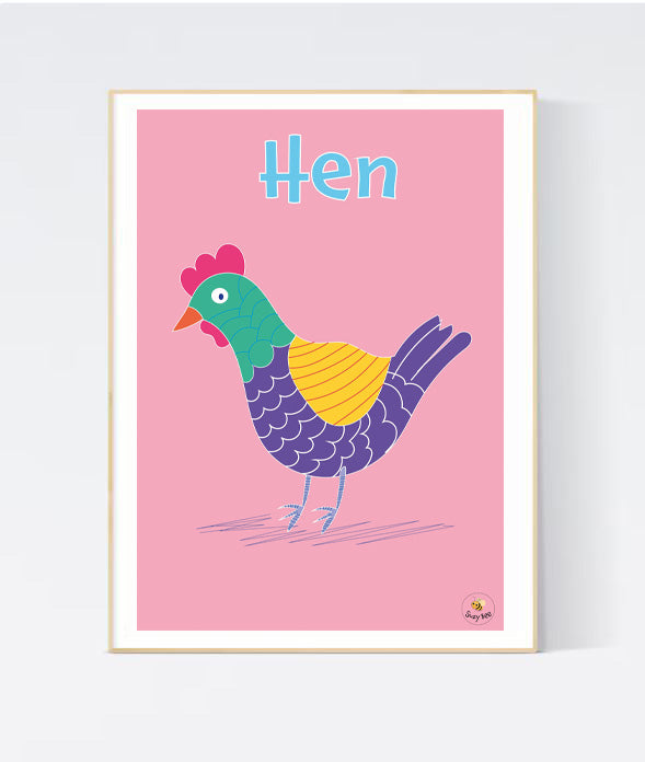 Tilly the Hen- Children's Wall Art