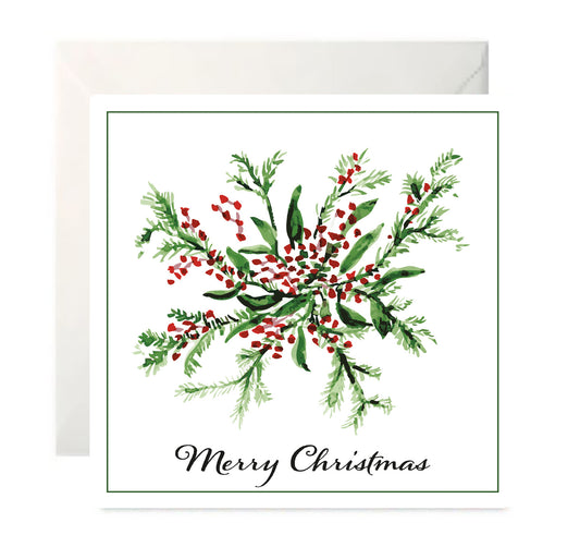 Holly Spray - Christmas Card