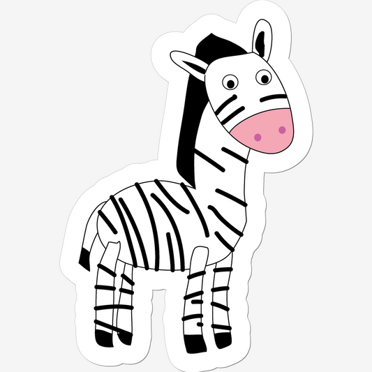 Zebra Vinyl Sticker - Jungle Animals
