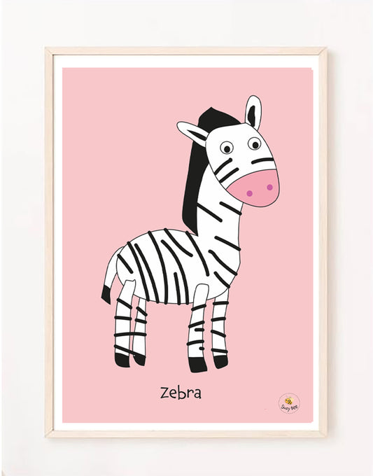 Cute Zebra - Children's Wall Art