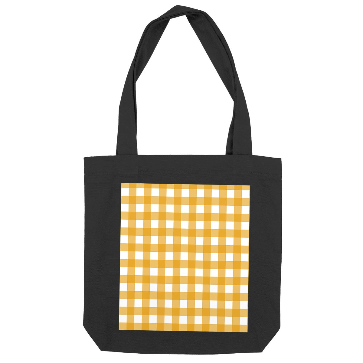 Tote Bag - Yellow Gingham - front_black