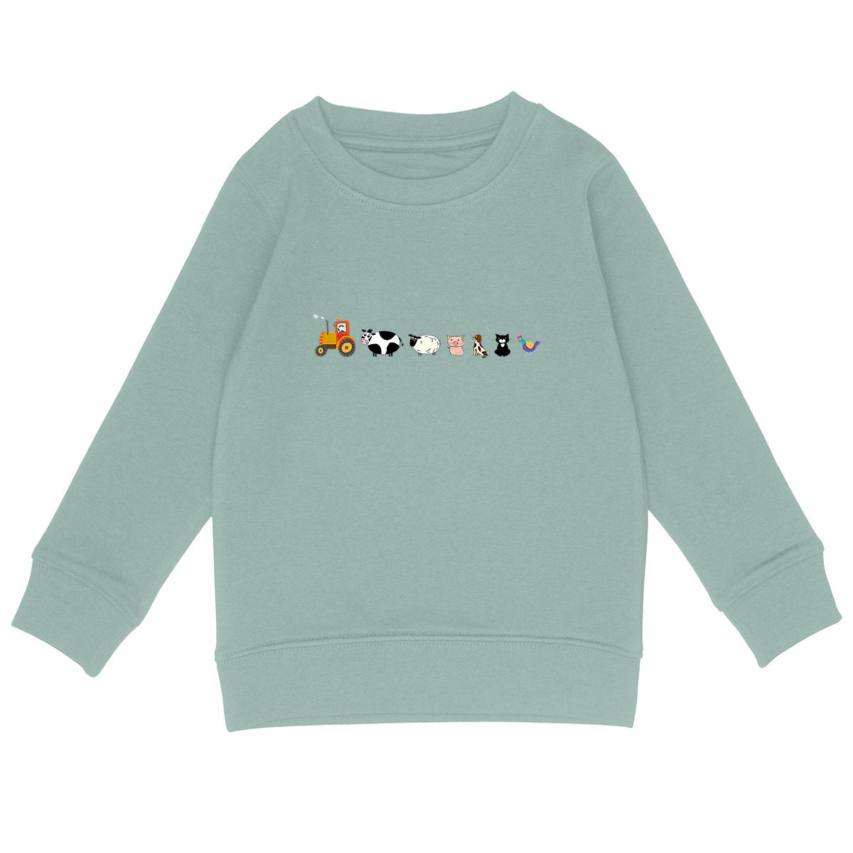 Farmyard Friends - Kids Sweatshirt - front_green