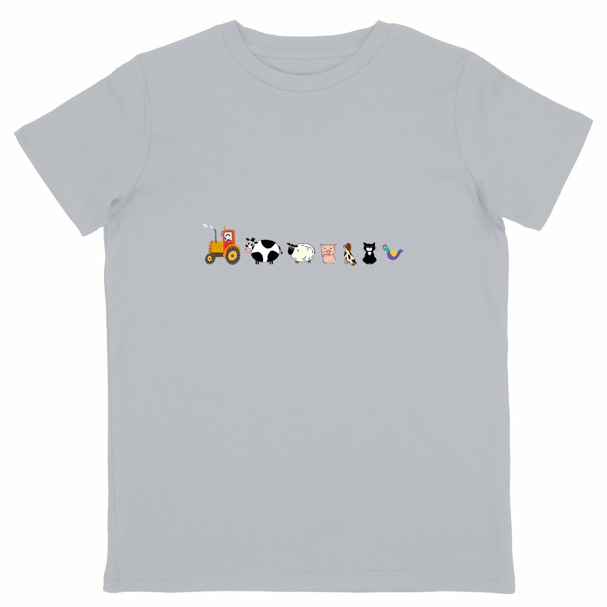 Farmyard Friends - Kids T-shirt - front_heathergrey