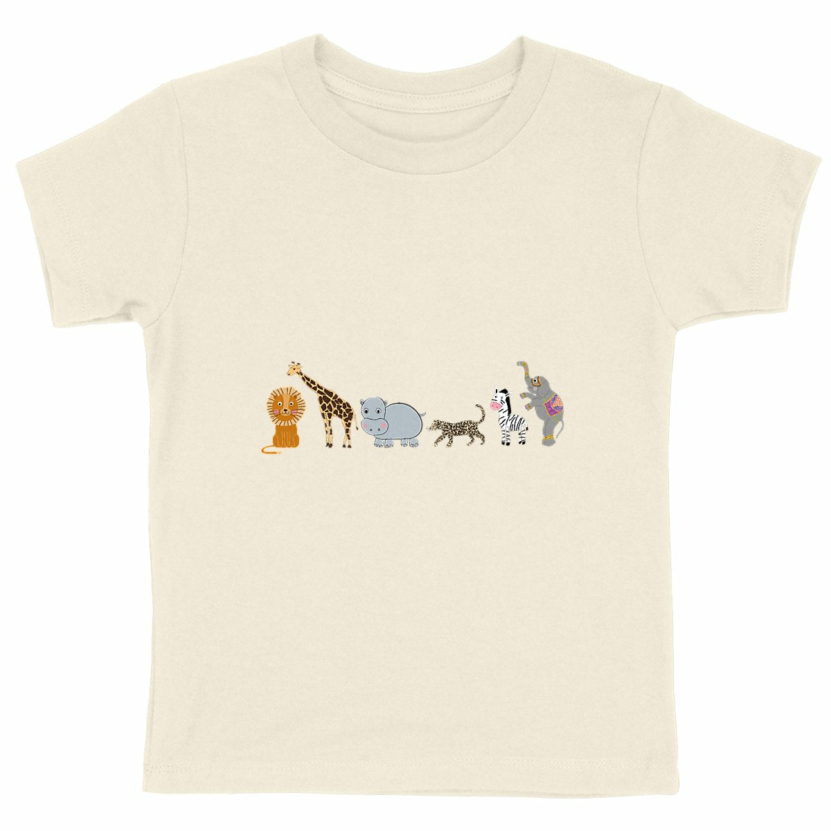 Kids Jungle Animals t-Shirt - Organic Spun Cotton - front_natural