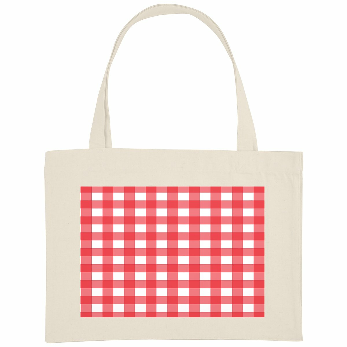 Shopping Bag - Red Gingham - front_natural