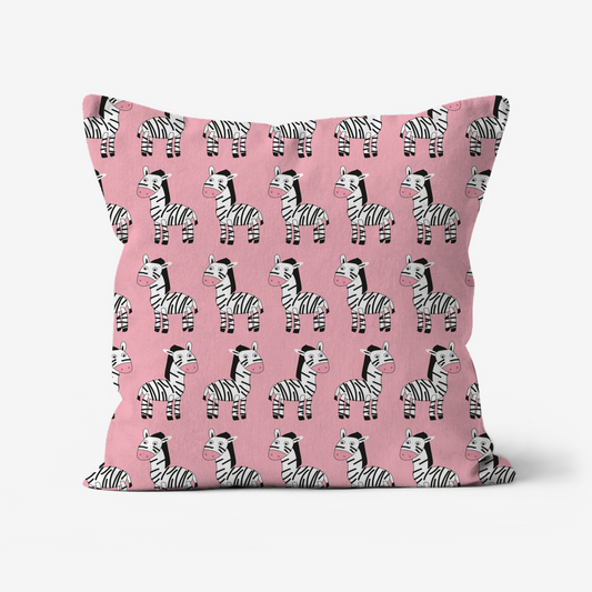 Pink Zebra Pattern Cushion