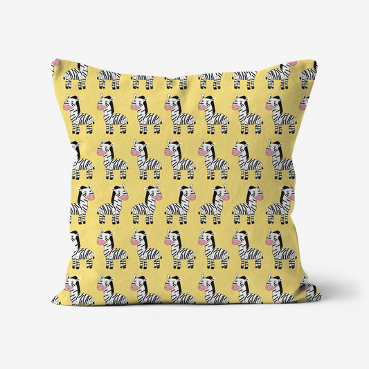Yellow Zebra Pattern Cushion