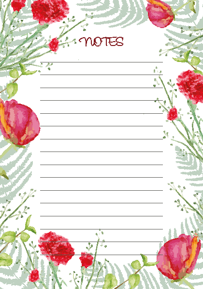 Carnation Illustrated ~ Memo Notepad ~ A5