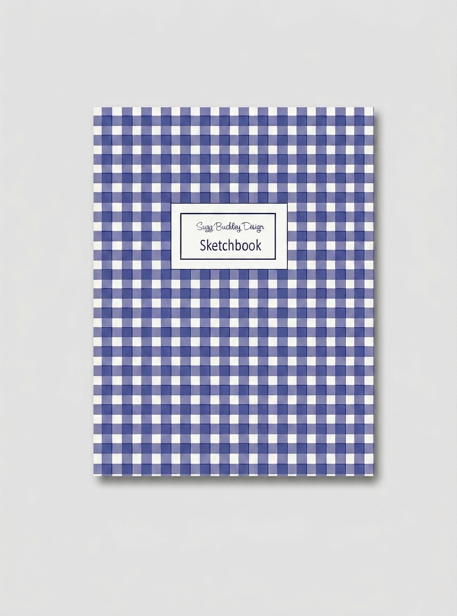 Blue Gingham Sketchbook